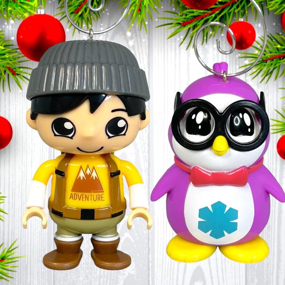 Lot of 2 Ryans‎ World 2.5" & 3" ONE OF A KIND Christmas Tree Ornaments